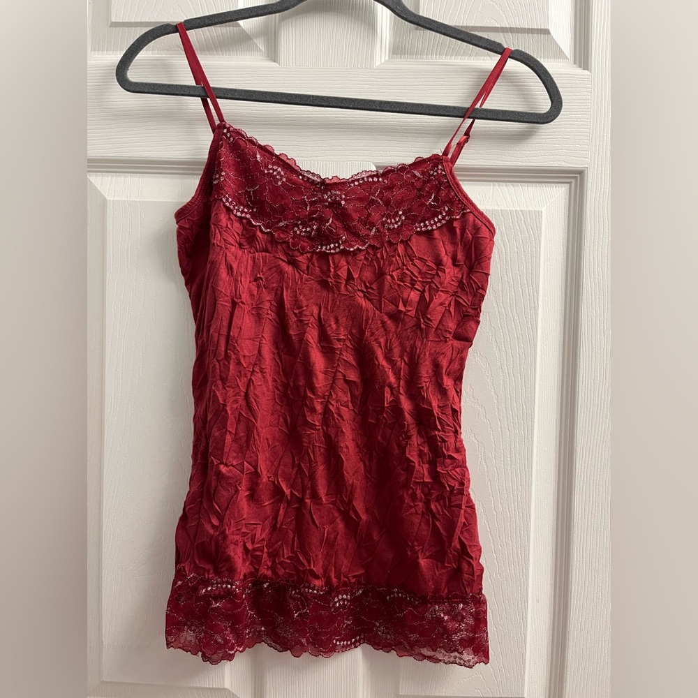Maurices Burgundy Lace-Trim Camisole